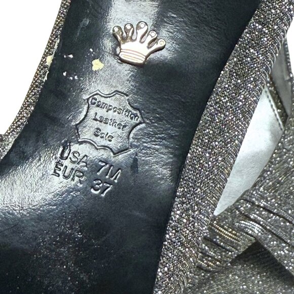 Nina Carrie d'Orsay Pumps Silver Luna Shine Womens 7 Good Condition - Picture 10 of 10